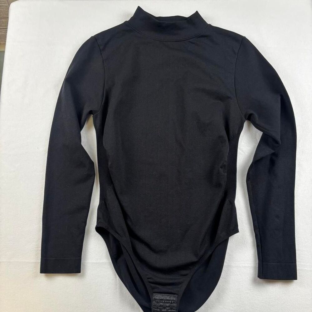 Women’s Black High-Neck Long-Sleeve Bodysuit – Slimming Fit – Size M/L